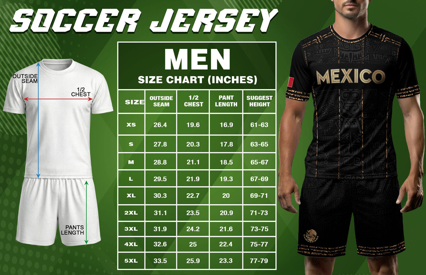 Mexico Soccer Jersey Black Design, Aztec Style Football Shirt for Fans