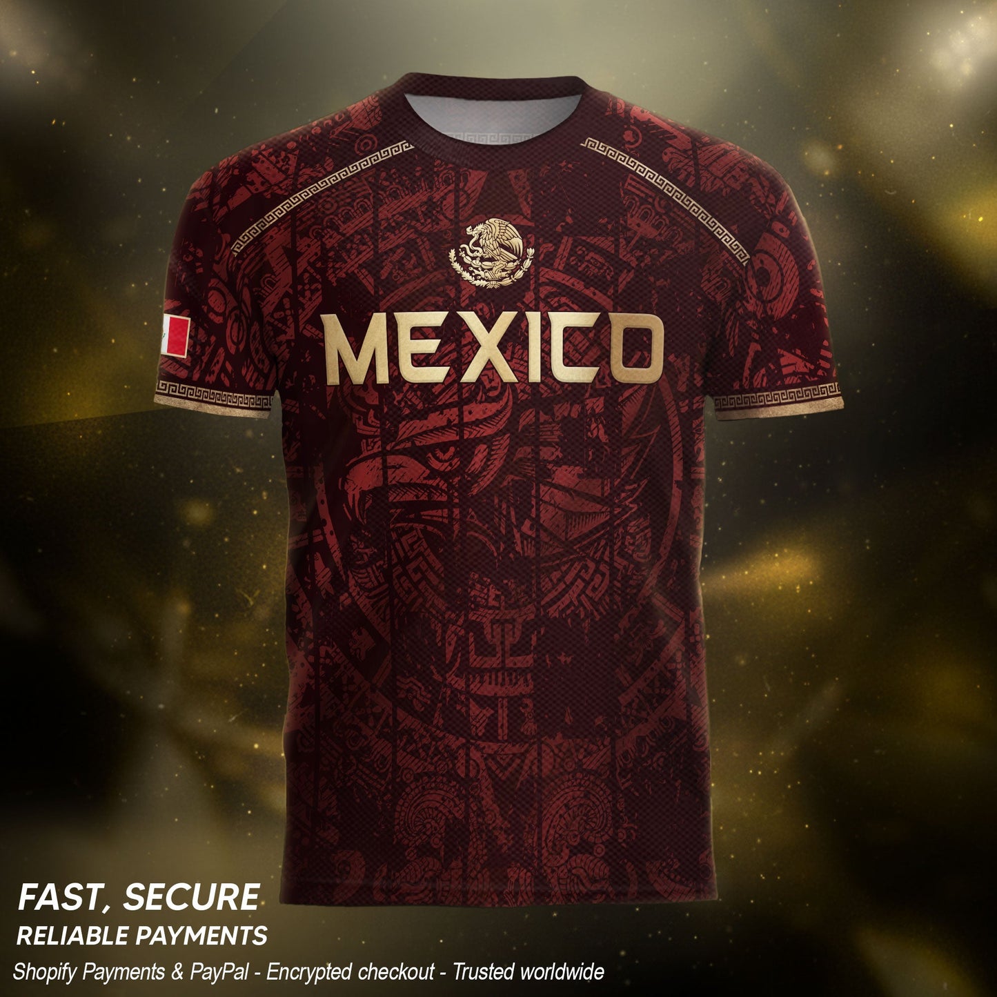 Mexico Football Shirt Maroon Heritage - Aztec Eagle Crest Fan Jersey National Pride
