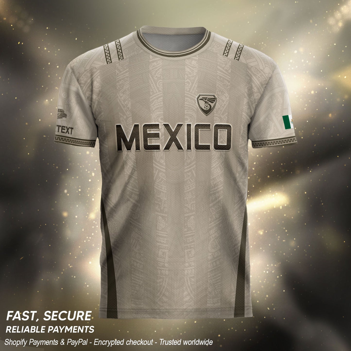 Mexico Soccer Jersey Personalized Team Gear Beige Aztec Warrior Football Top