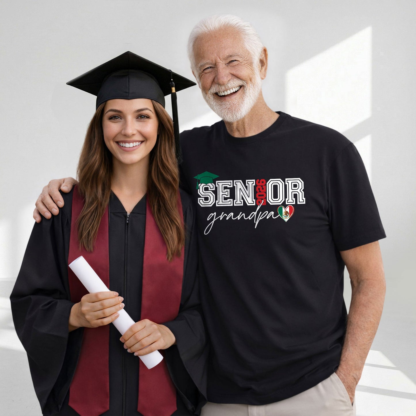 Senior Family 2026 T-Shirt Black Mexico Heart Graduation - Graduation Gift Tee
