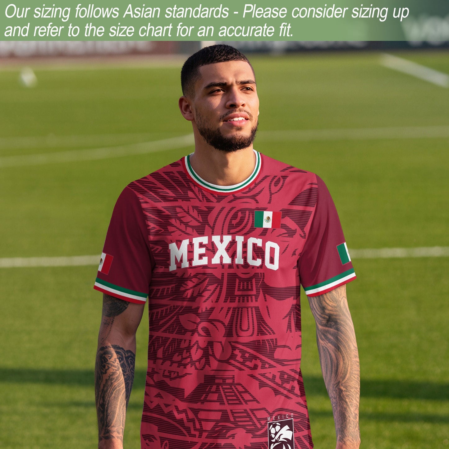 Mexico Red Aztec Heritage Eagle Soccer Jersey