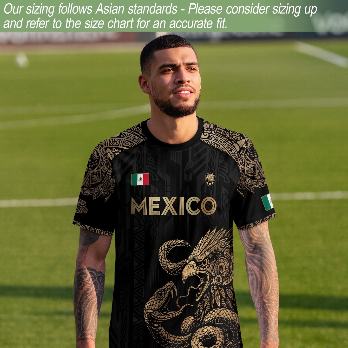 Mexico Black Eagle Aztec Heritage Soccer Jersey