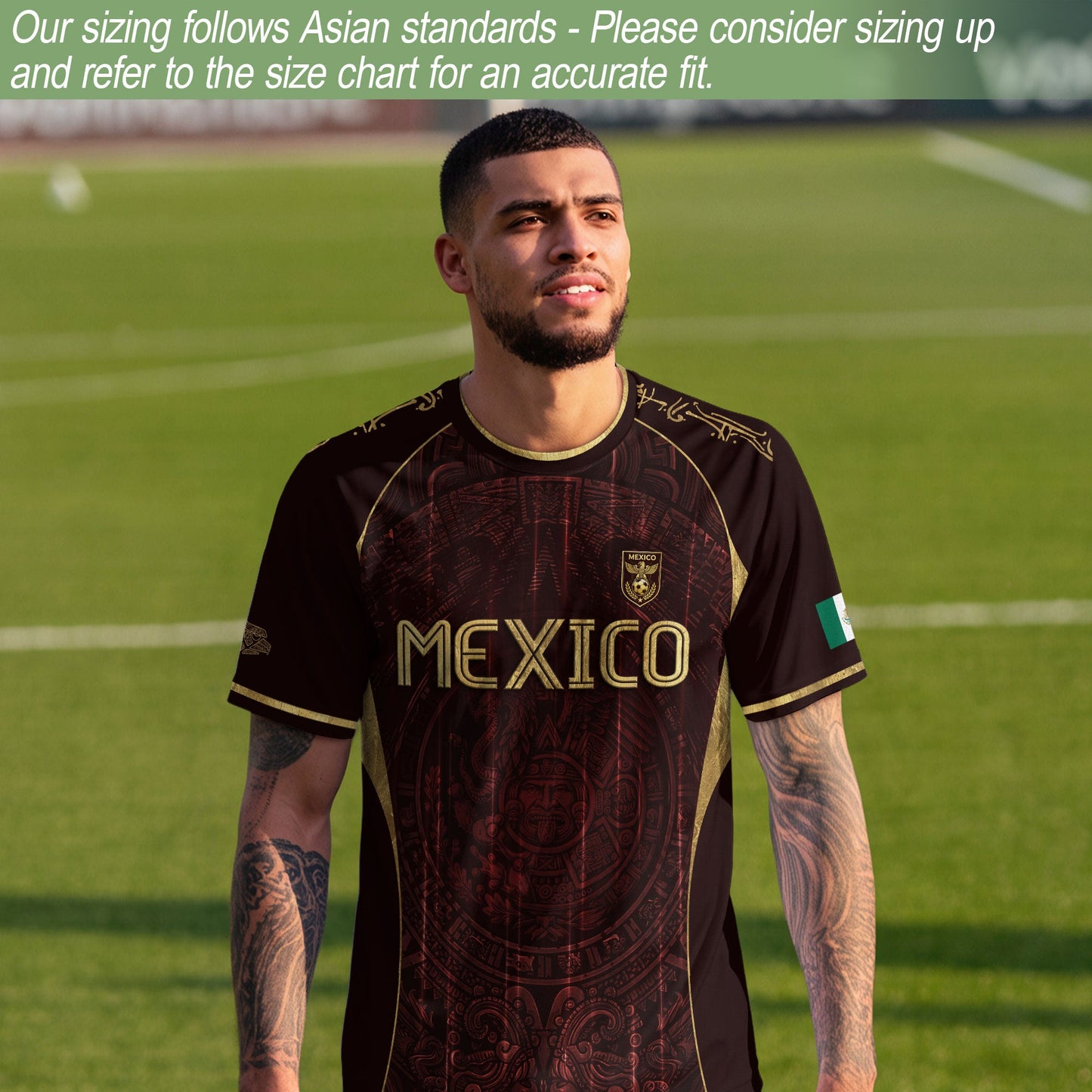 Mexico National Heritage Soccer Jersey Red Gold, Timeless Pride and Tradition