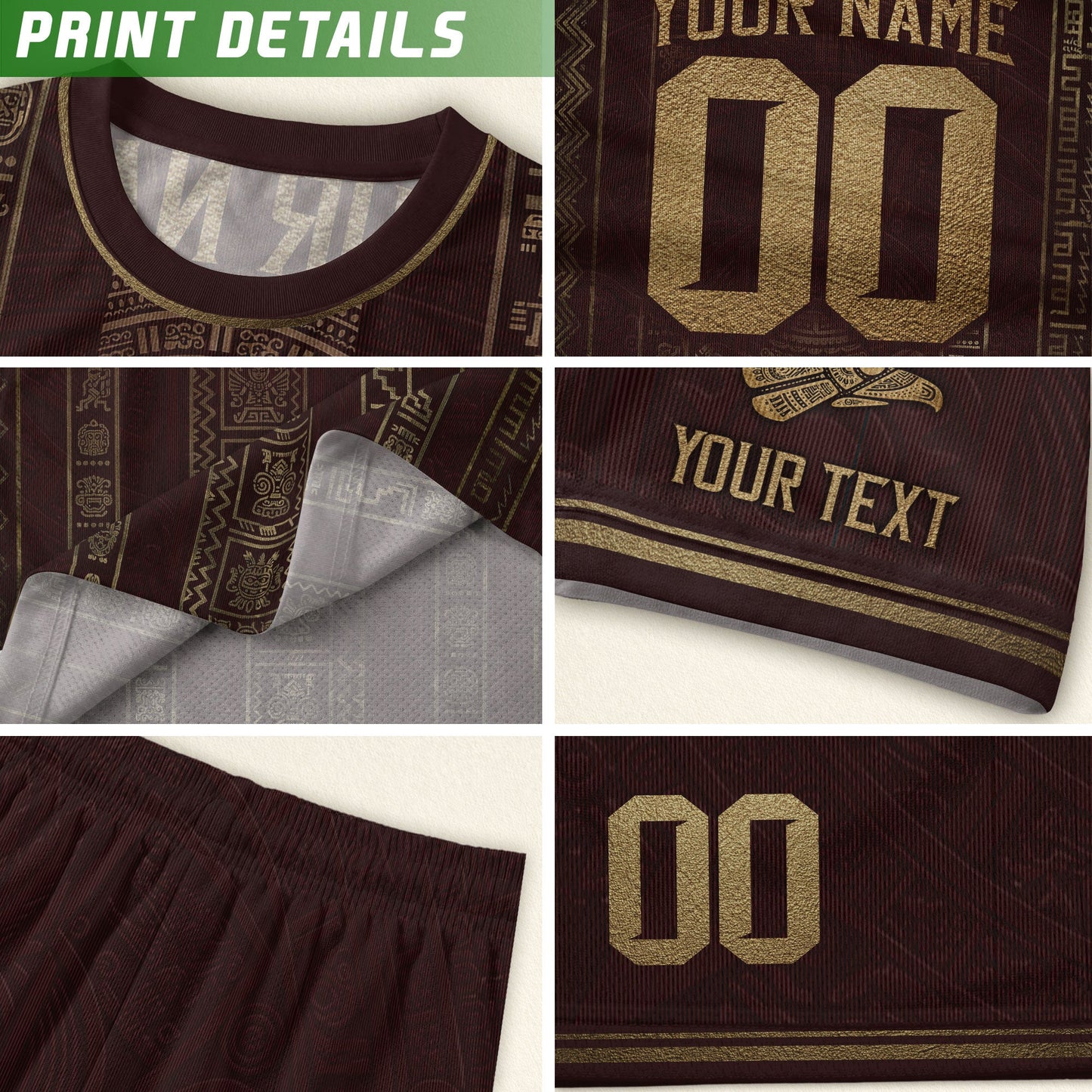 Mexico Soccer Jersey Custom Name Number Aztec Calendar Maroon Shirt