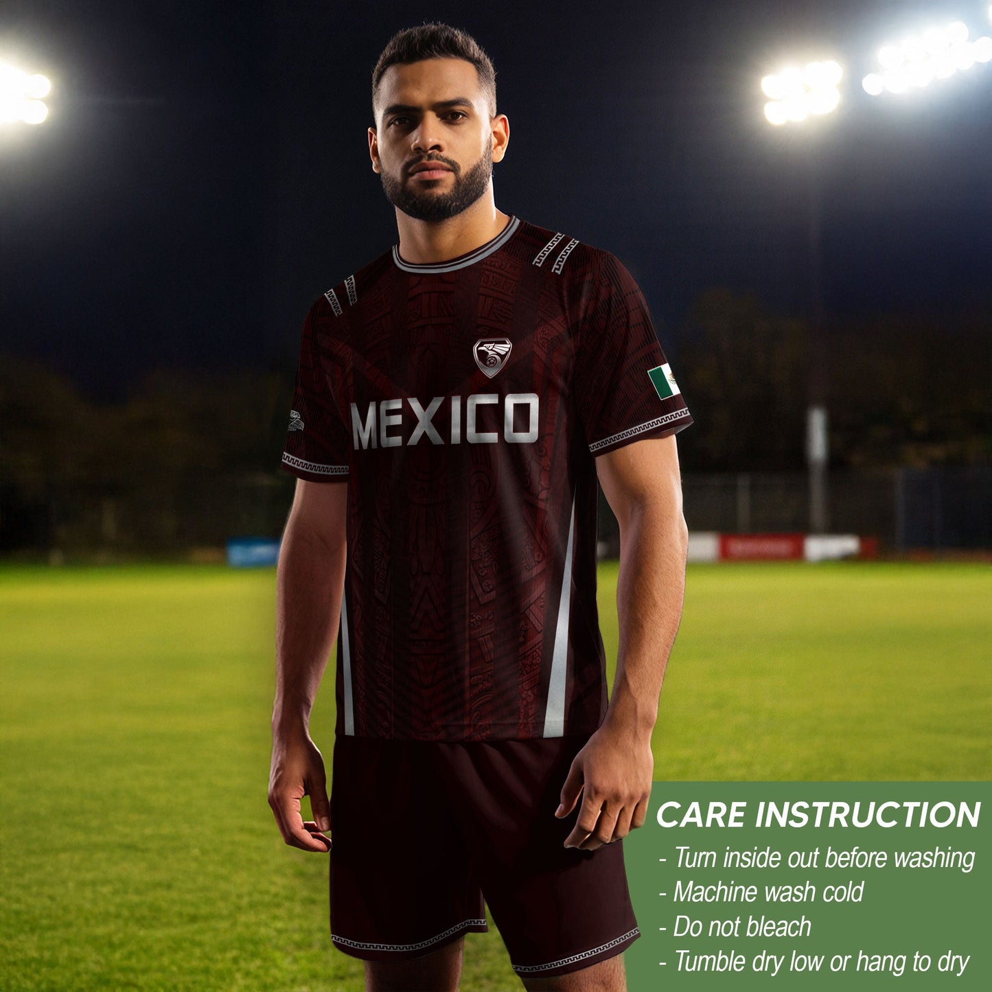 Mexico Soccer Jersey Men Maroon Silver Eagle Football Shirt Retro Fan Apparel