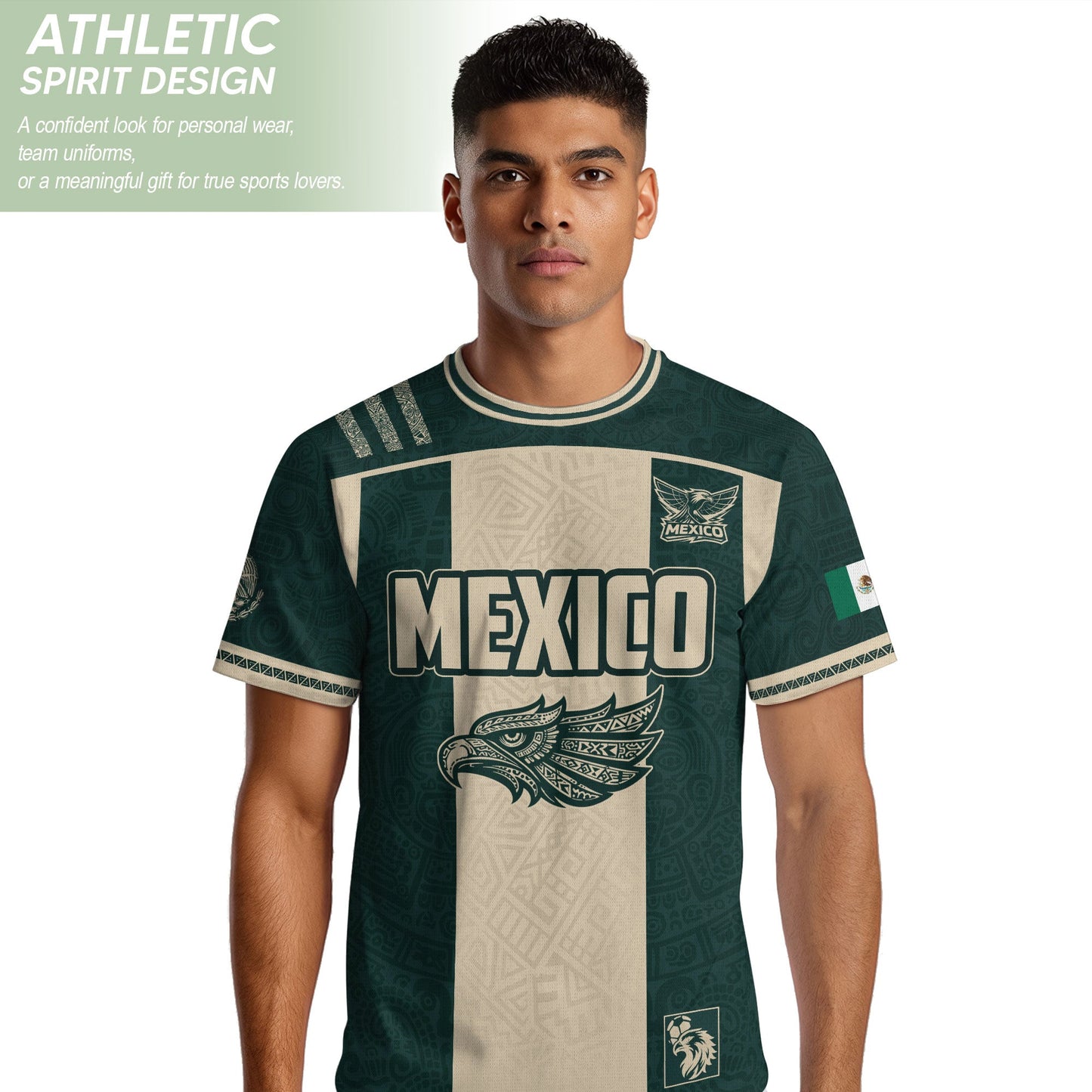 Mexico Green Beige Eagle Heritage Estados Unidos Mexicanos National Soccer Jersey