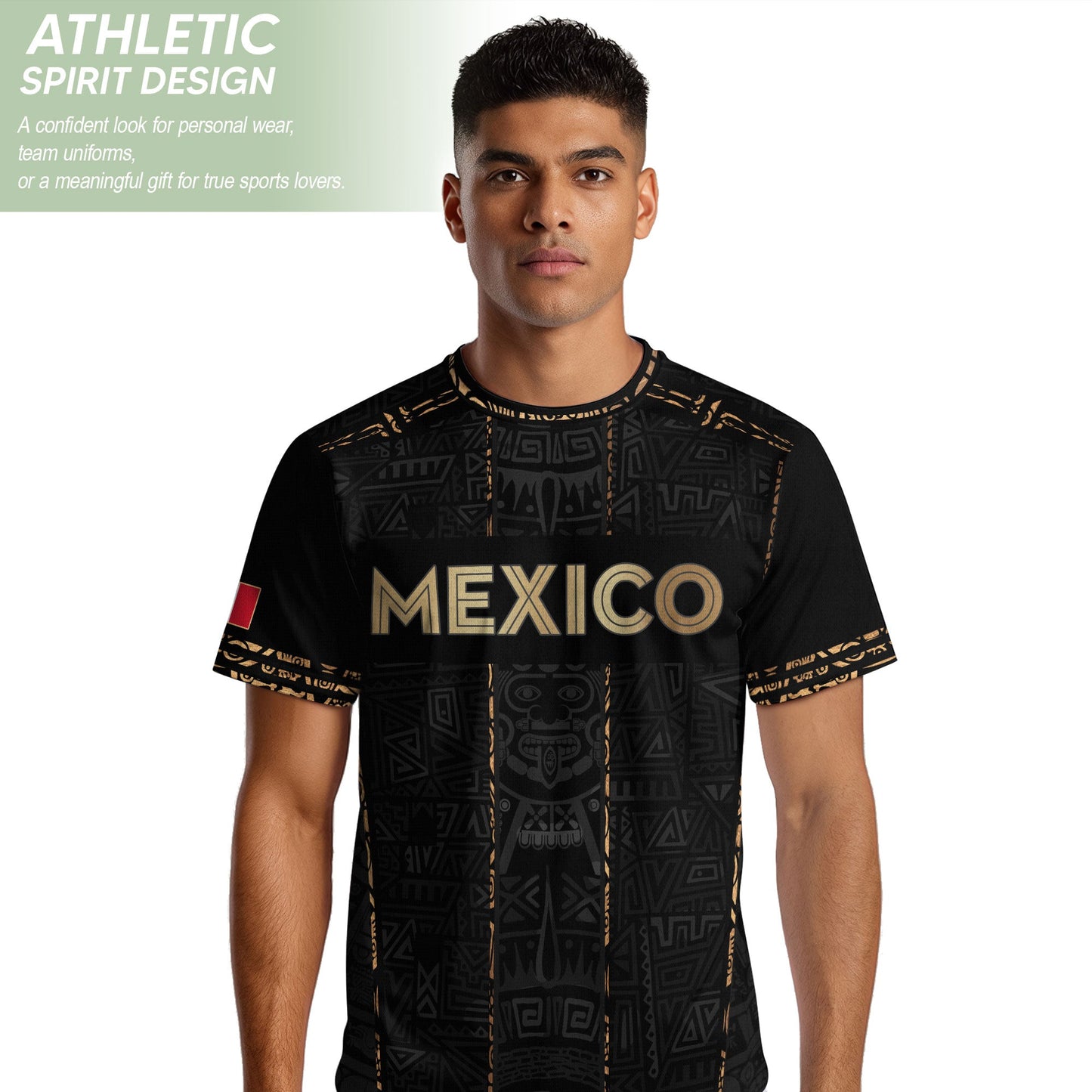 Mexico Soccer Jersey Black Design, Aztec Style Football Shirt for Fans