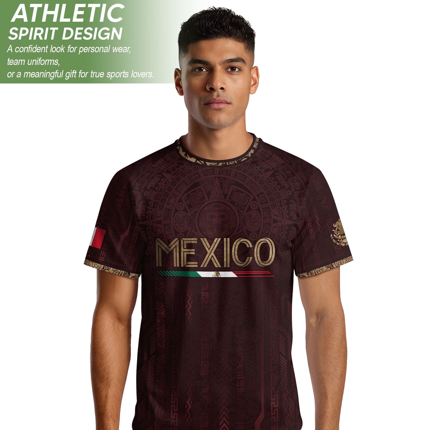Mexico Football Jersey Maroon Aztec Calendar Soccer Shirt for Mexico Fans