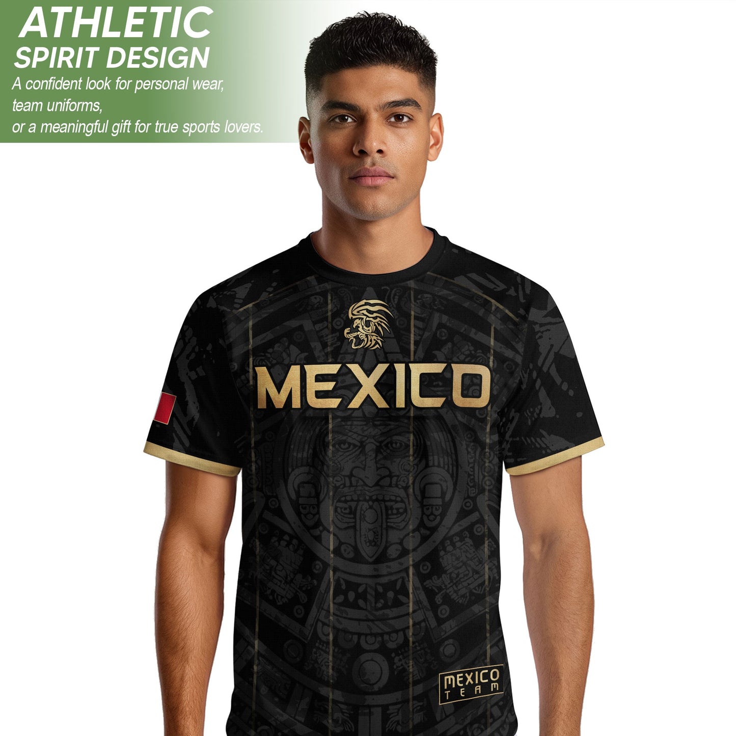 Men's Cream Beige Mexico Eagle Graphic T-Shirt – Aztec Inspired Heritage Print Tee