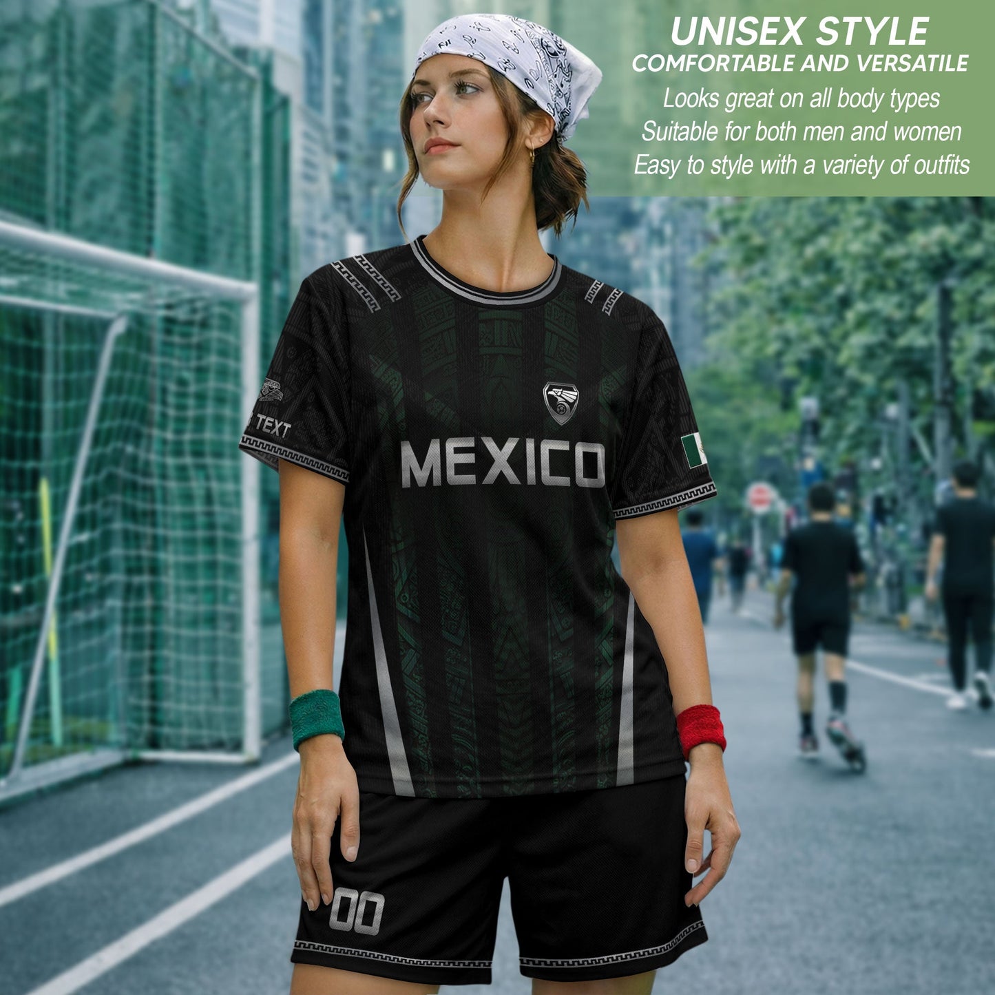 Black Mexico Soccer Jersey Custom Name Number Aztec Warrior Spirit Football Shirt
