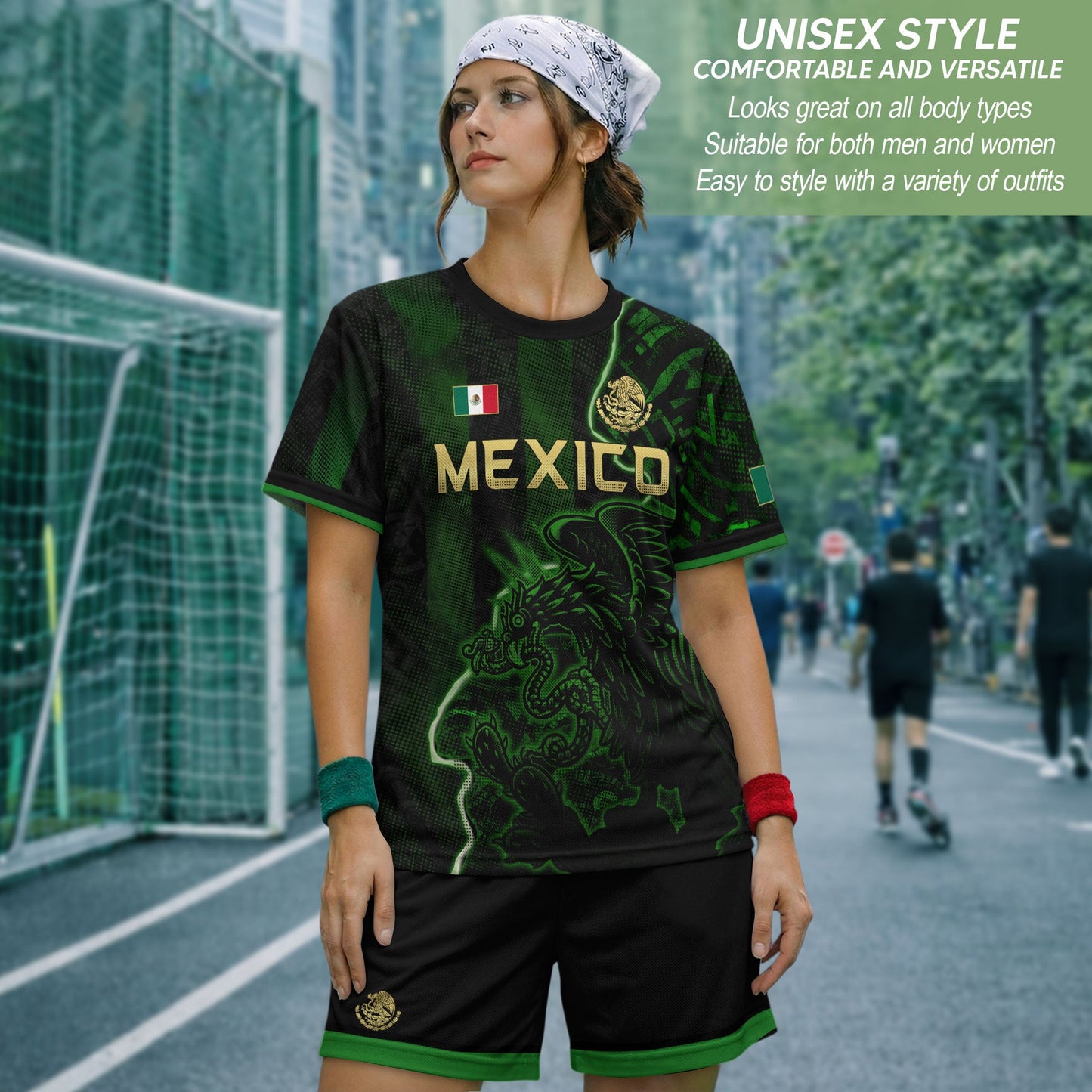 Mexico Soccer Jersey Green Black Electric Eagle - Mexico National Team Fan Heritage Shirt