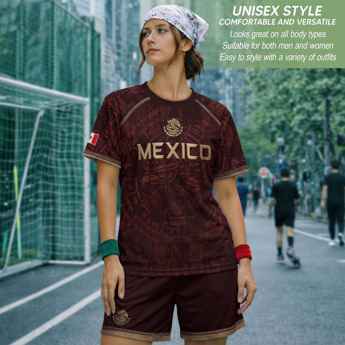 Mexico Football Shirt Maroon Heritage - Aztec Eagle Crest Fan Jersey National Pride