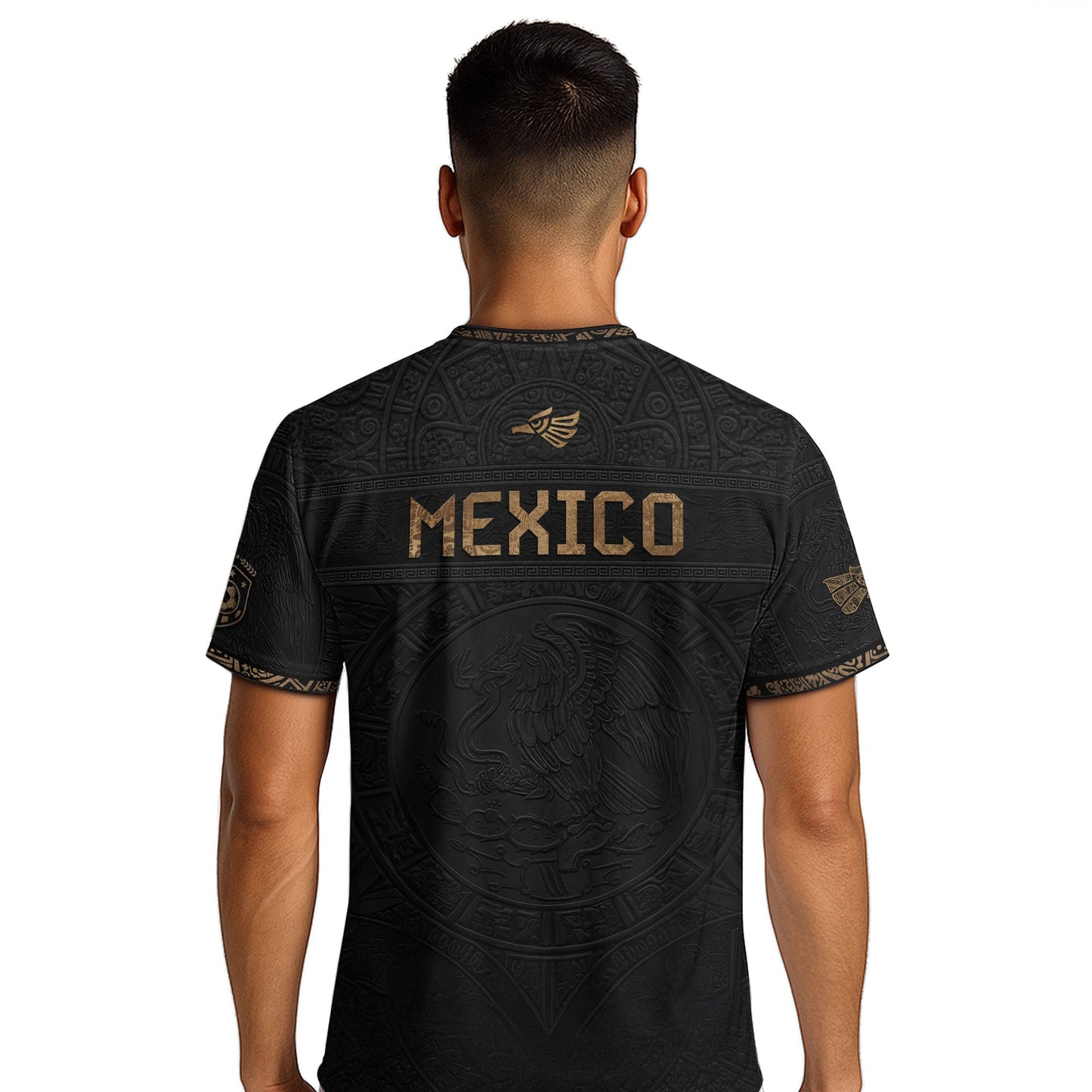 Mexico Heritage Black Bronze Vintage Athletic Aztec Calendar Soccer Jersey