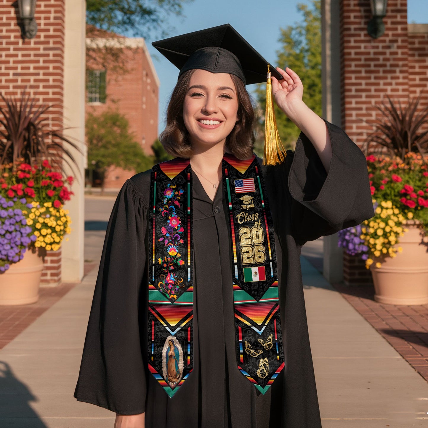 Mexican Stole Mexico Graduation 2026, Sash for Graduate Ceremony