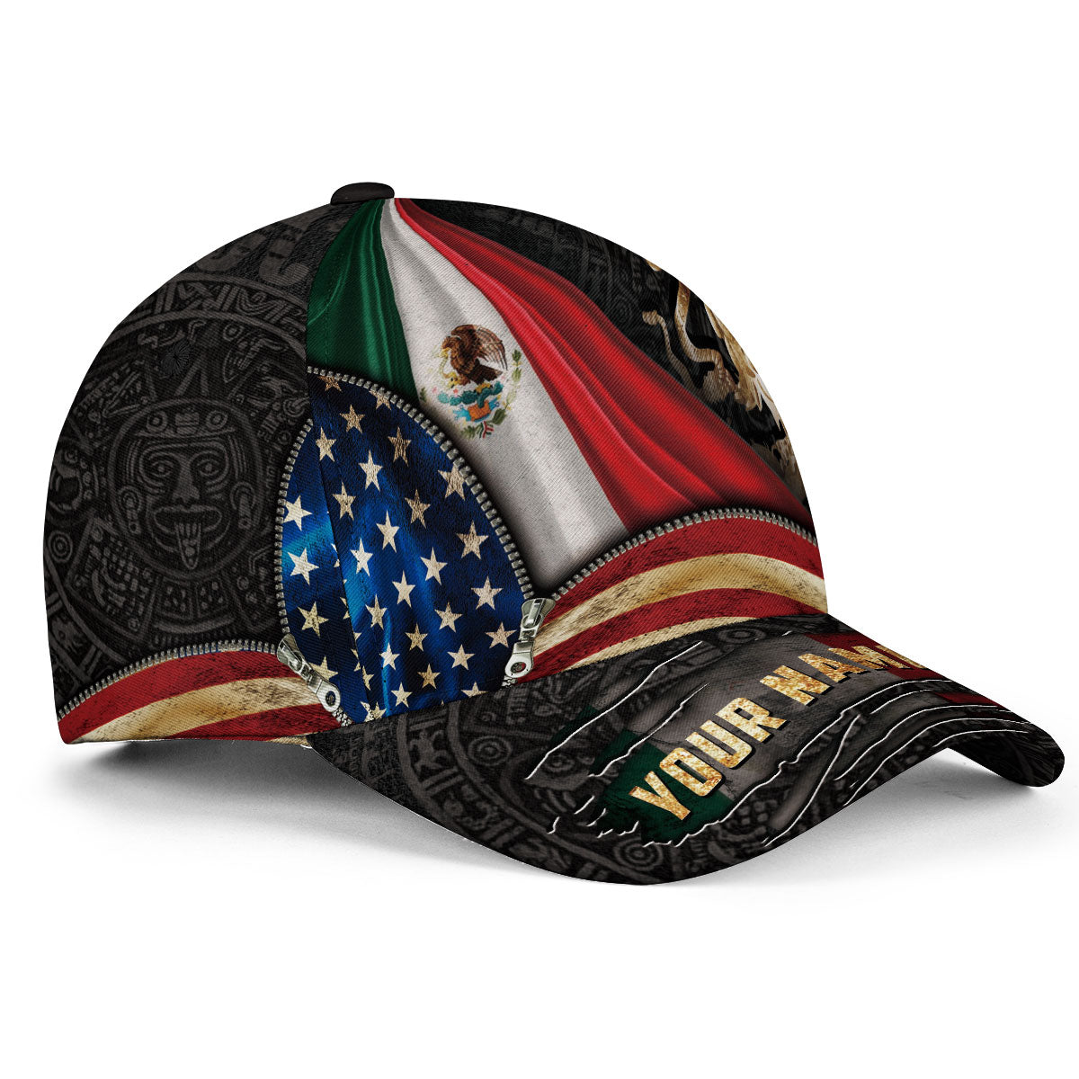 Custom Mexico Aztec Heritage Hat 3-Pack Bundle – Flag Eagle Aztec Map + Flag Eagle Serpent + Mexico USA Flag Eagle Roots Unity
