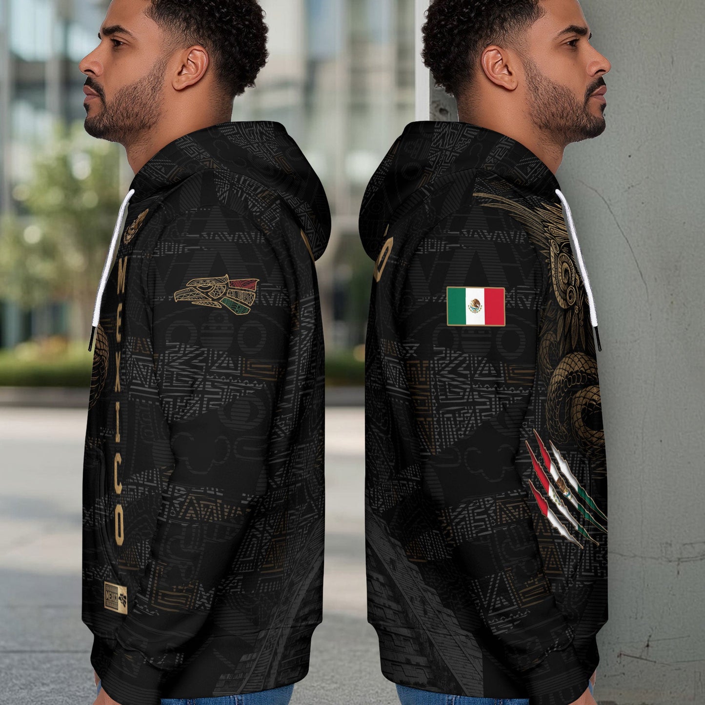 Mexican Gold Eagle Snake National Seal Heritage Mens Sudadera De Mexico Hoodie