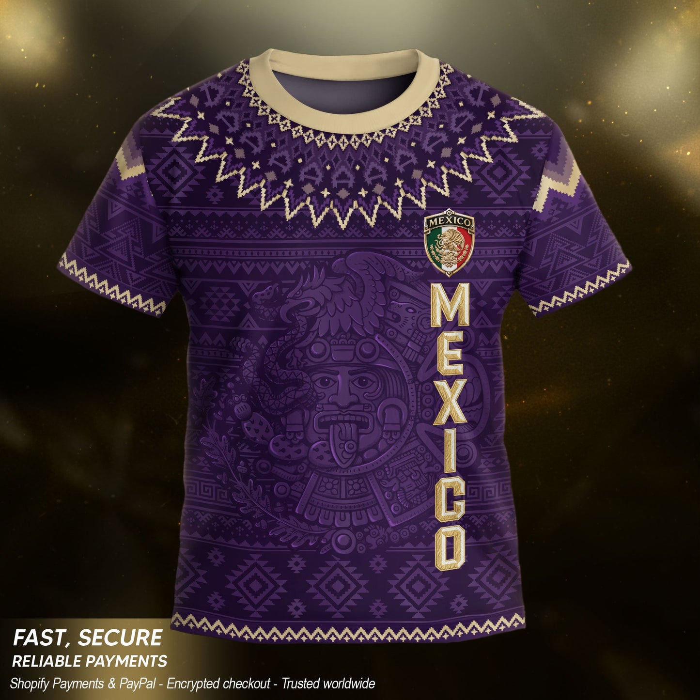 Mexico Soccer Jersey Kids Set Aztec Warrior Purple Gold Mexican Football