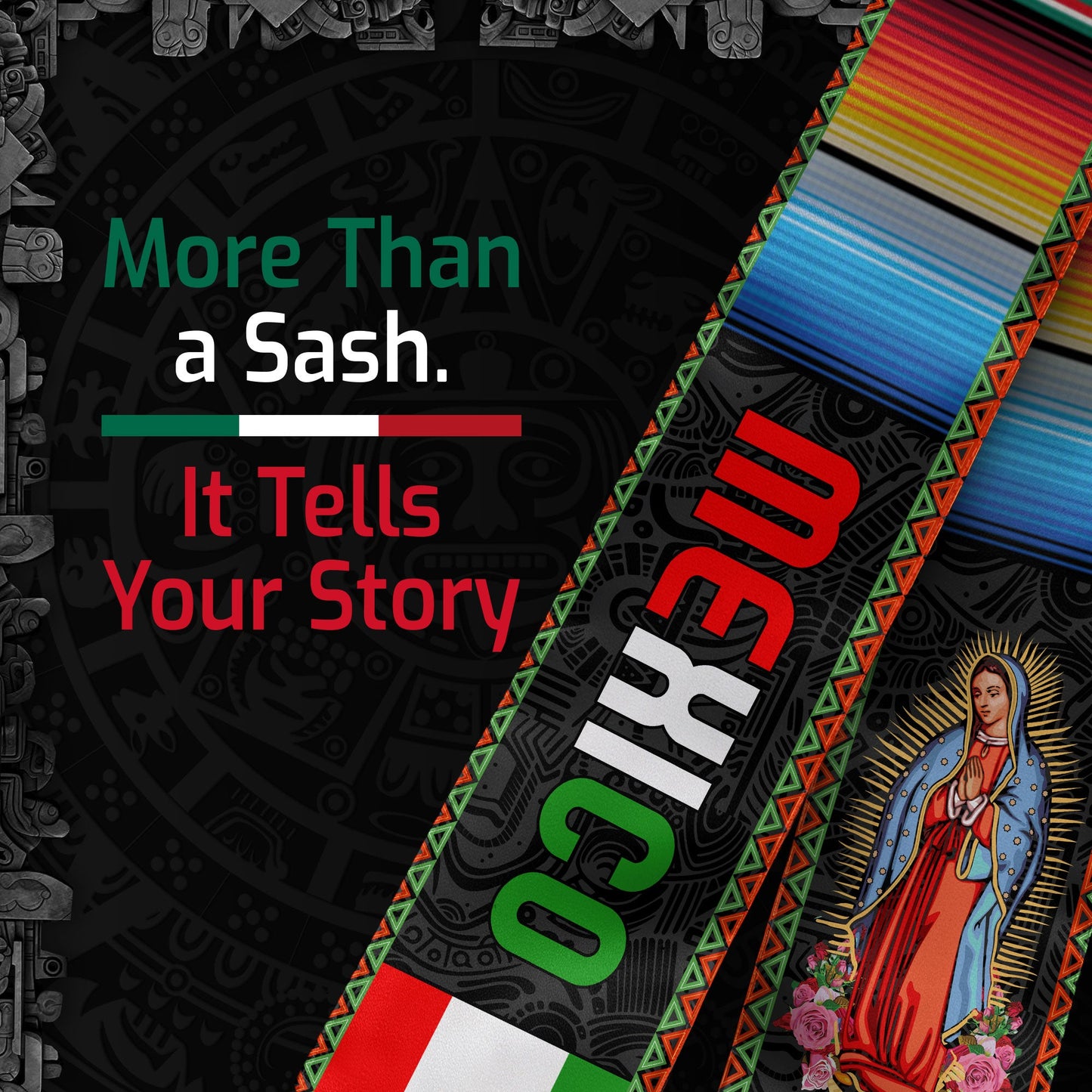 Stole Mexico 2026 Mexican, Senior Graduation Sash