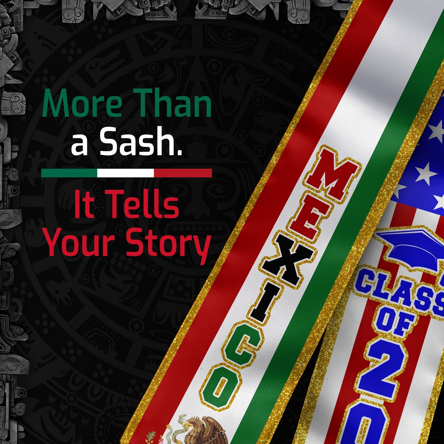 Mexico Mexican Stole 2026, Class of 2026 Graduation Sash