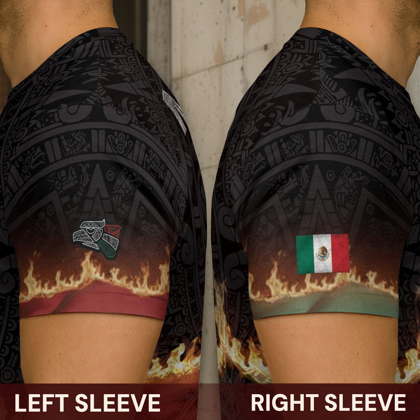 Virgin of Guadalupe Flame Mexico Flag Aztec Heritage Shirt