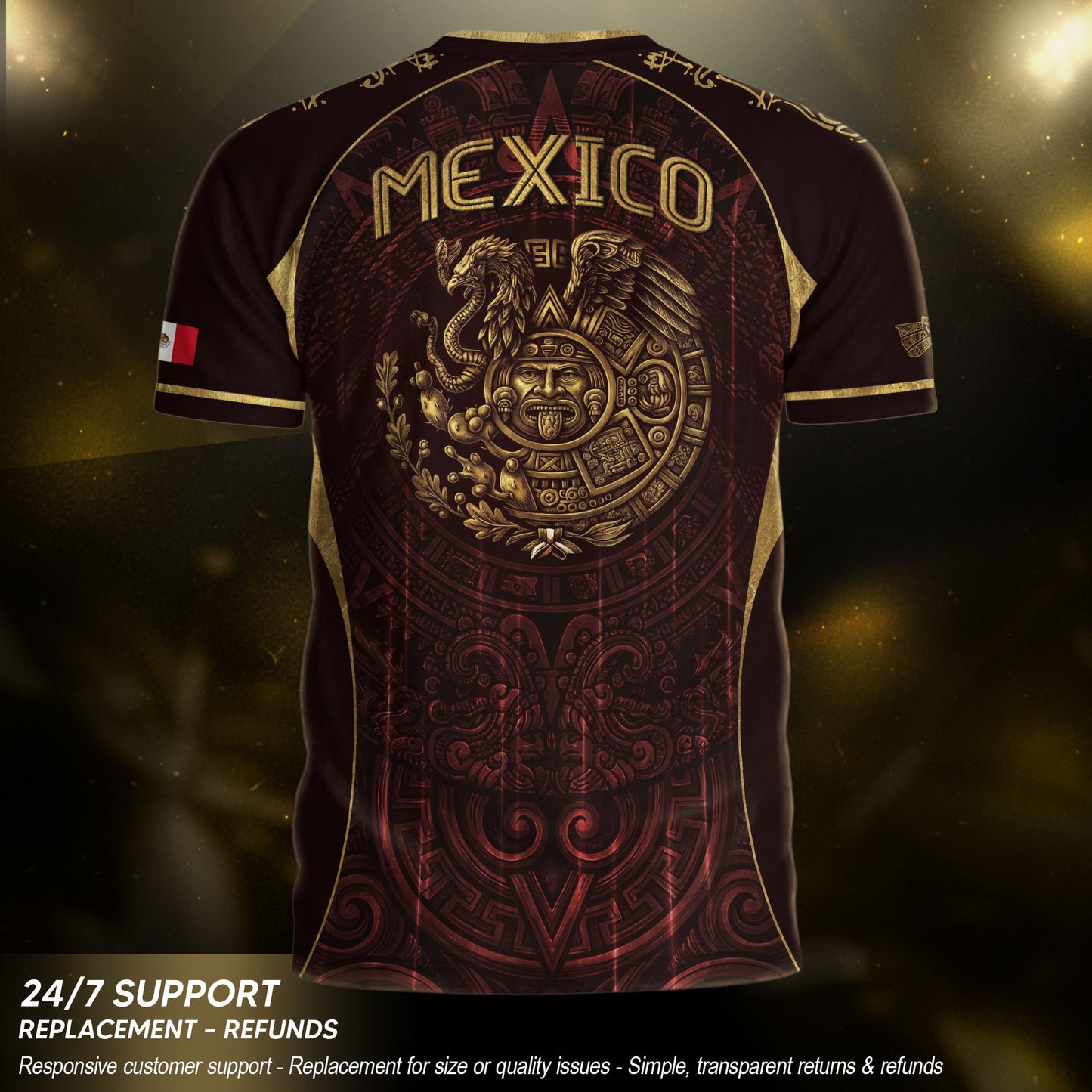 Mexico National Heritage Soccer Jersey Red Gold, Timeless Pride and Tradition