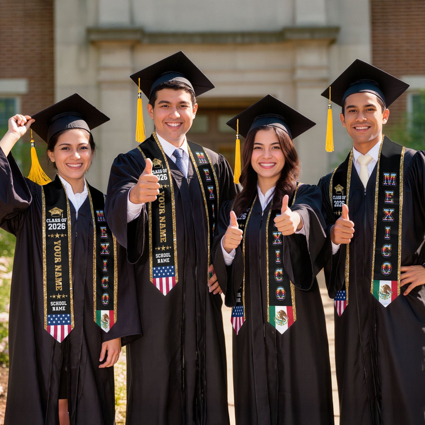 Mexico Graduate Stole 2026, Custom Personalized Sash for Graduation