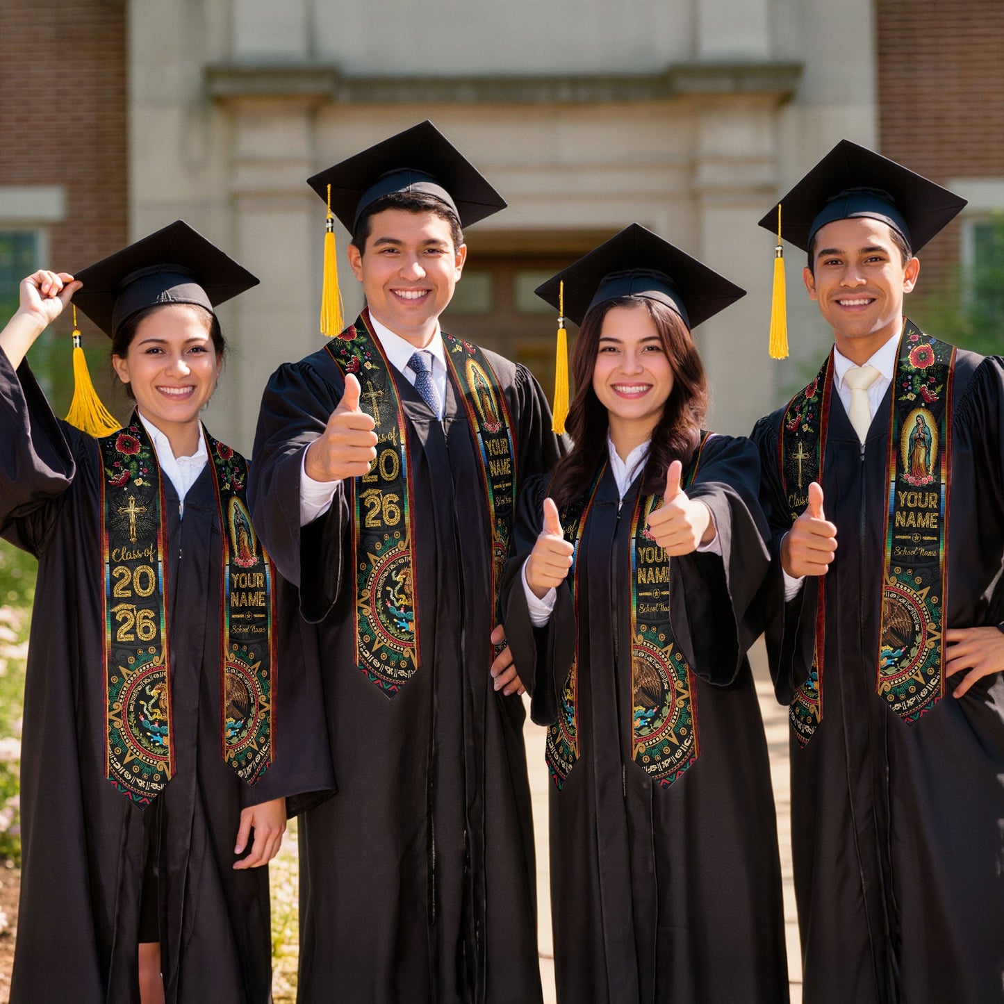 Personalized Mexican Graduation Stole 2026 Custom Mexico Graduation Sash Stoles for Graduation