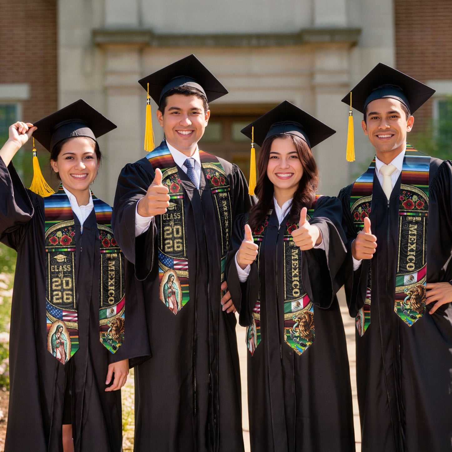 Mexican Graduation Stole 2026, Graduation Sash Mexico, Mexican Flag Graduation Sash, Mexican Stoles for Graduation