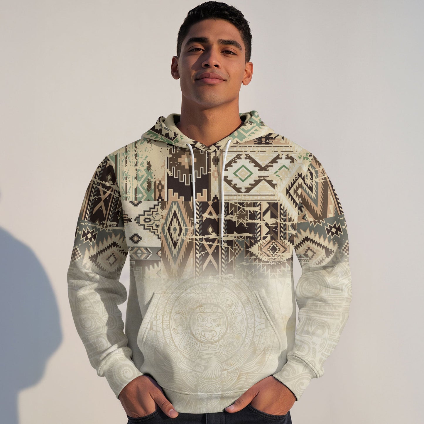 Mexican Aztec Calendar Tribal Pattern Ancient Heritage Mens Sudadera Mexico Hoodie