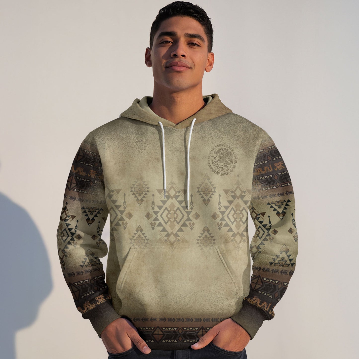 Mexican Eagle Snake Aztec Pyramid Vintage Heritage Mens Sudadera De Mexico Hoodie