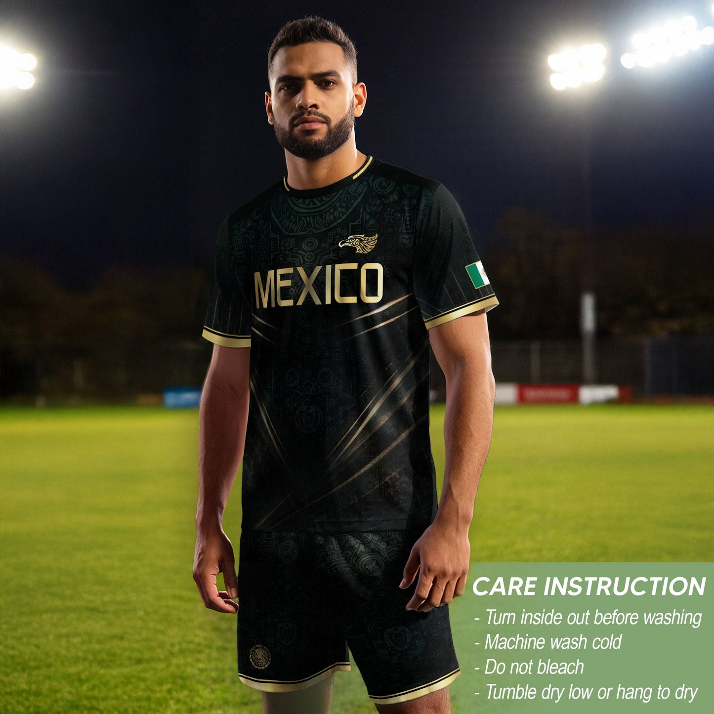Mexico Heritage Football Jersey Black Gold, Tradition Meets Modern Expression