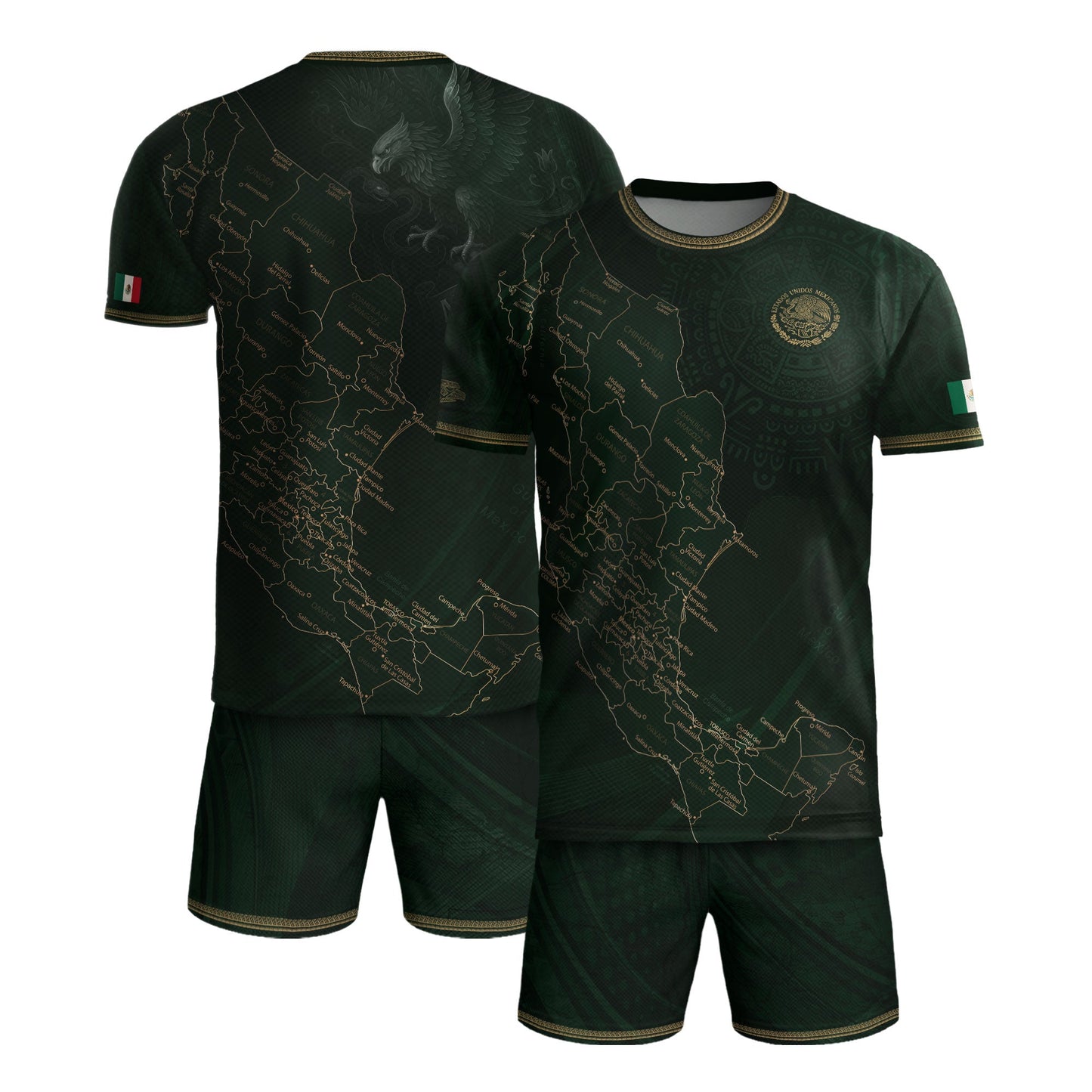 Mexico Green Map Design Aztec Heritage Pride Soccer Jersey