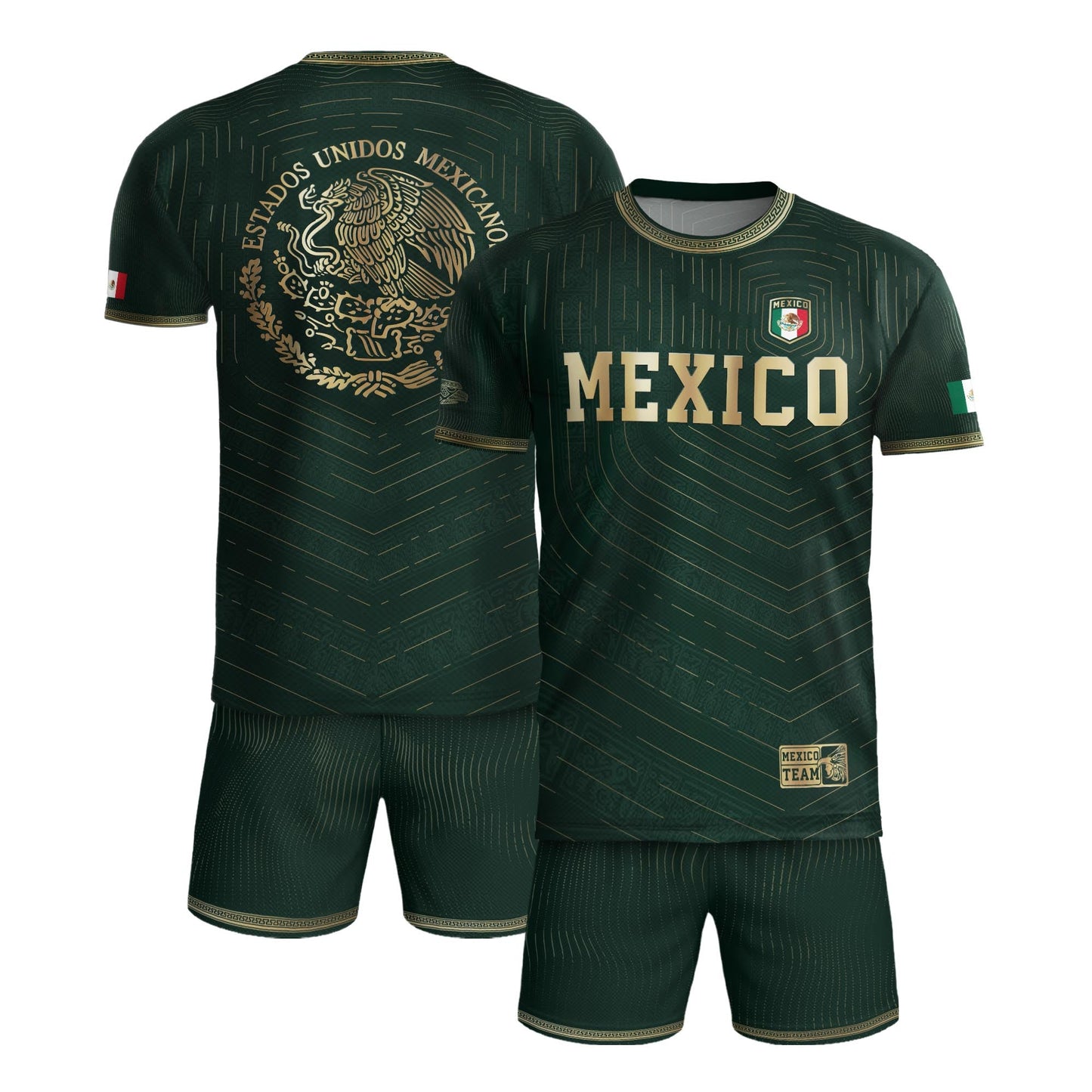 Mexico Green Gold Eagle Heritage Estados Unidos Mexicanos Soccer Jersey