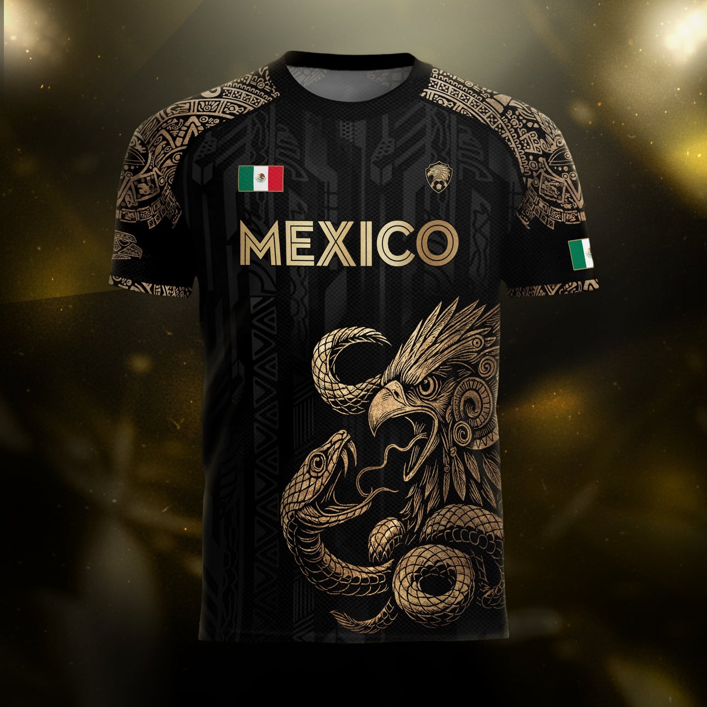Mexico Black Eagle Aztec Heritage Soccer Jersey