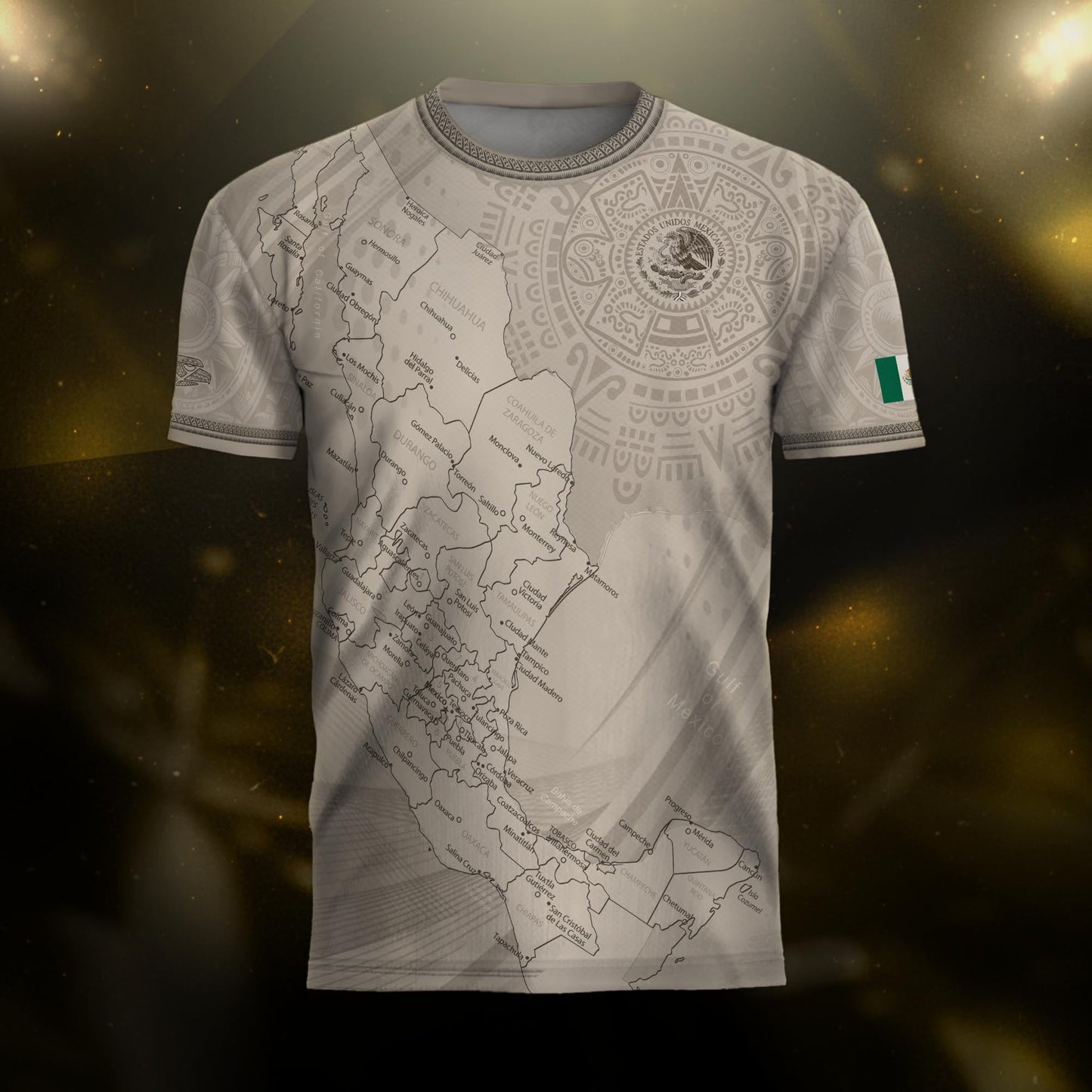 Mexico Beige Map Design Aztec Heritage Pride Soccer Jersey