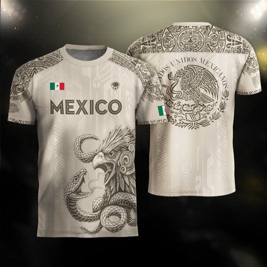 Mexico Beige Aztec Eagle Heritage Soccer Jersey
