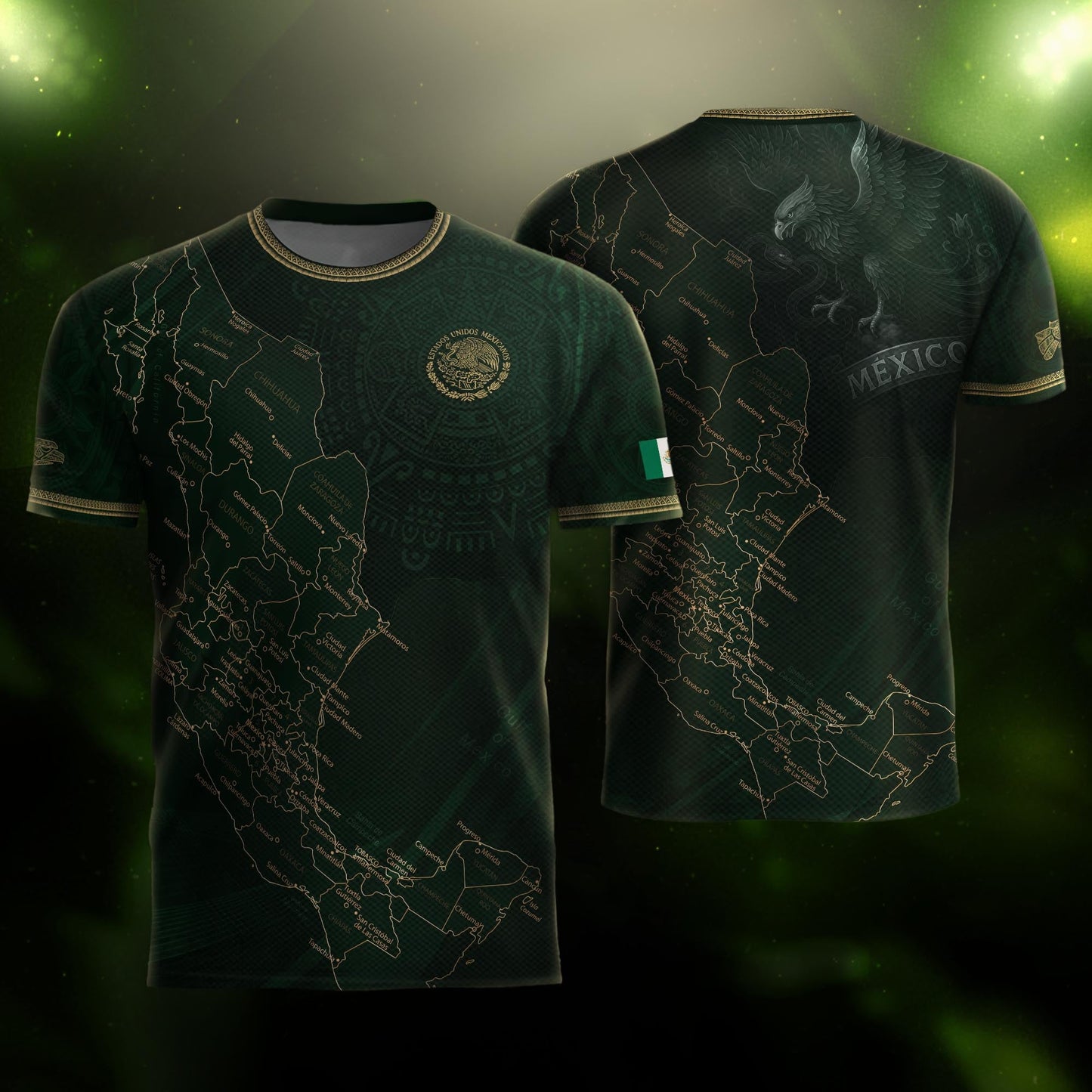 Mexico Green Map Design Aztec Heritage Pride Soccer Jersey