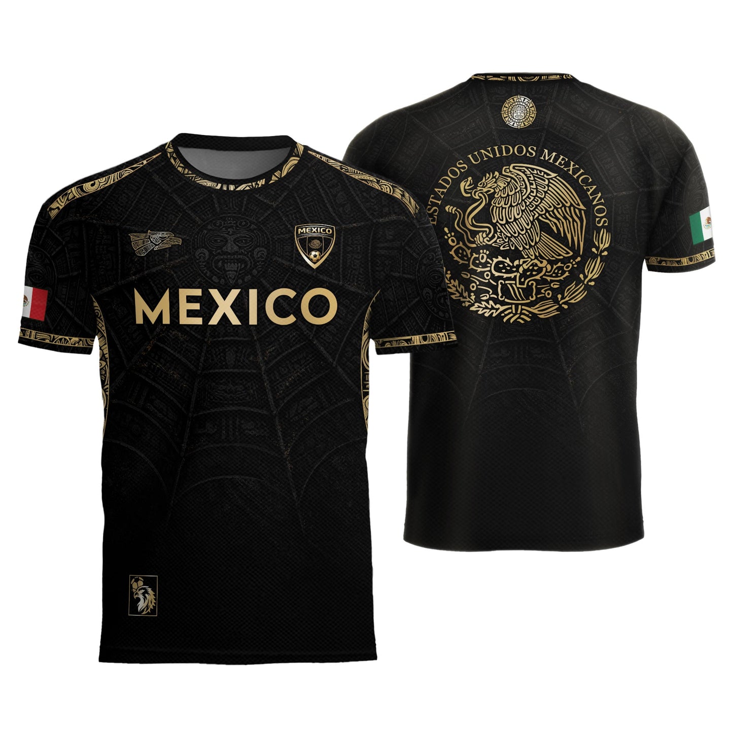 Mexico Black Gold Eagle Heritage Estados Unidos Mexicanos Football Soccer Jersey