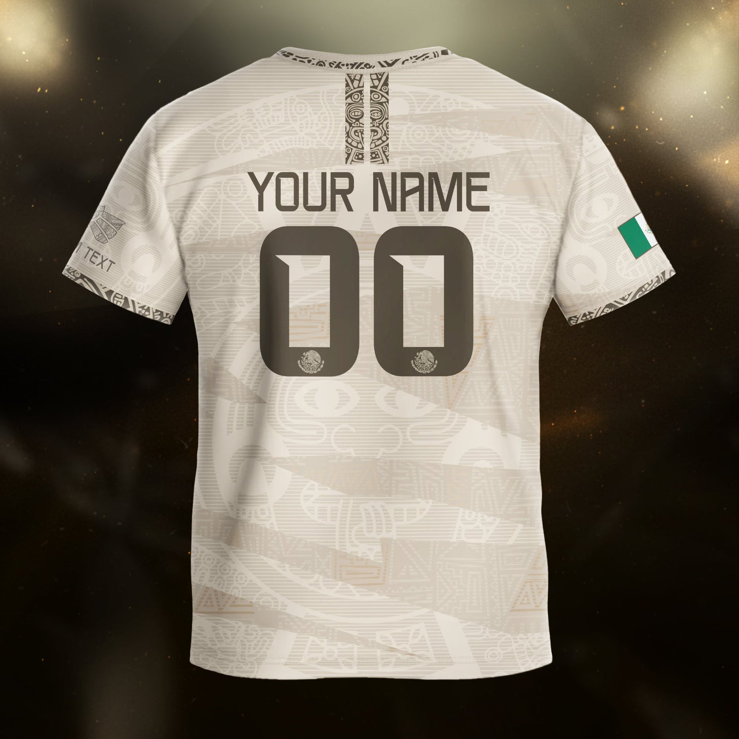 Custom Mexico Beige Aztec Kids Soccer Jersey