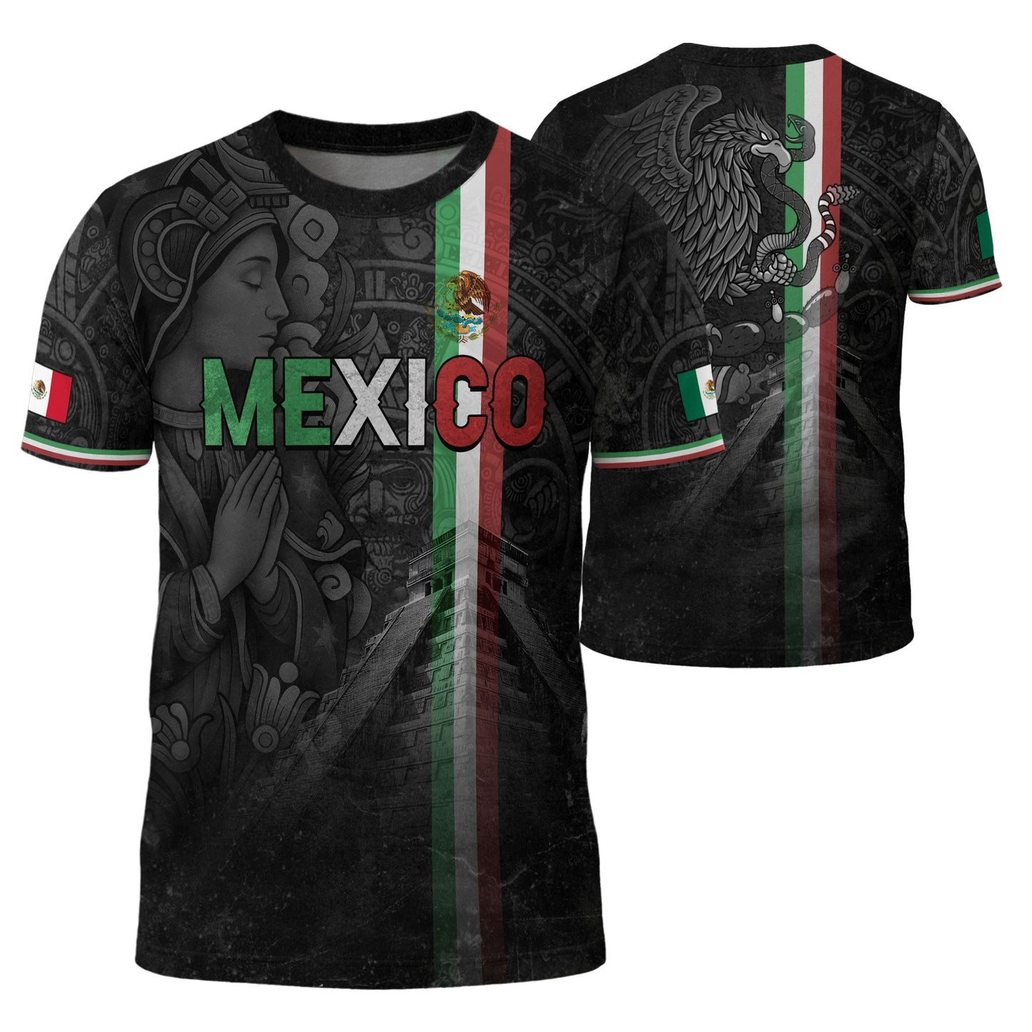 Mexico Flag Praying Hands Guadalupe Aztec Legacy Pride Street Shirt