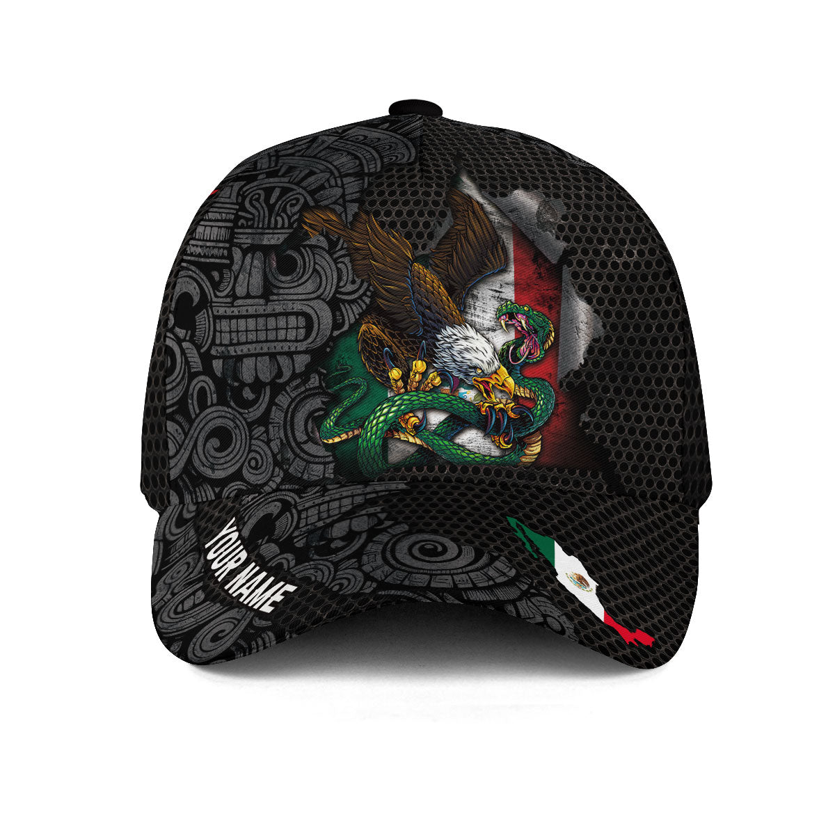 Custom Mexico Flag Eagle Serpent Aztec Heritage Pride Power Roots Hat