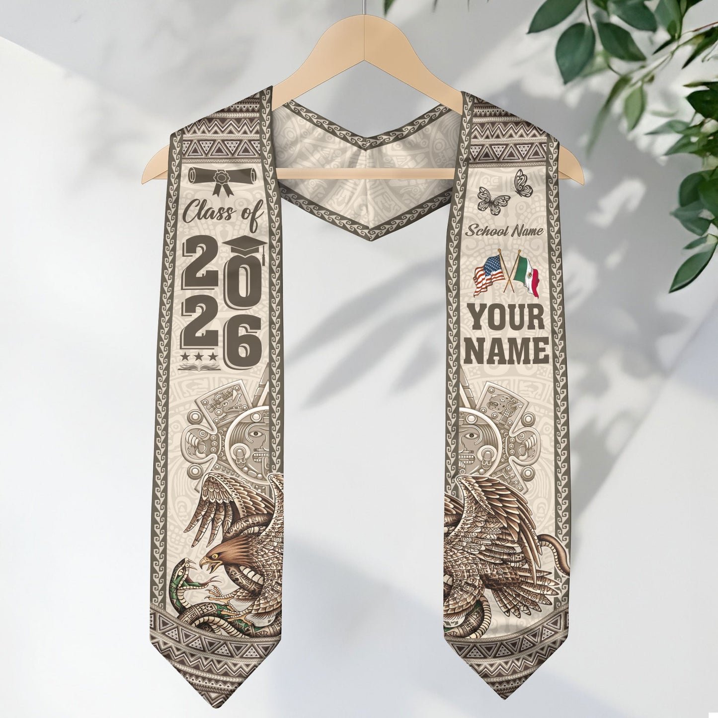 Mexican Graduation Stole 2026 Custom Mexican Graduation Sash, Mexican Flag Graduation Stole