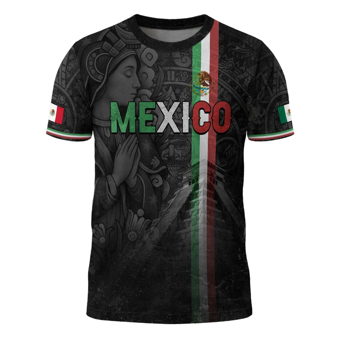 Mexico Flag Praying Hands Guadalupe Aztec Legacy Pride Street Shirt