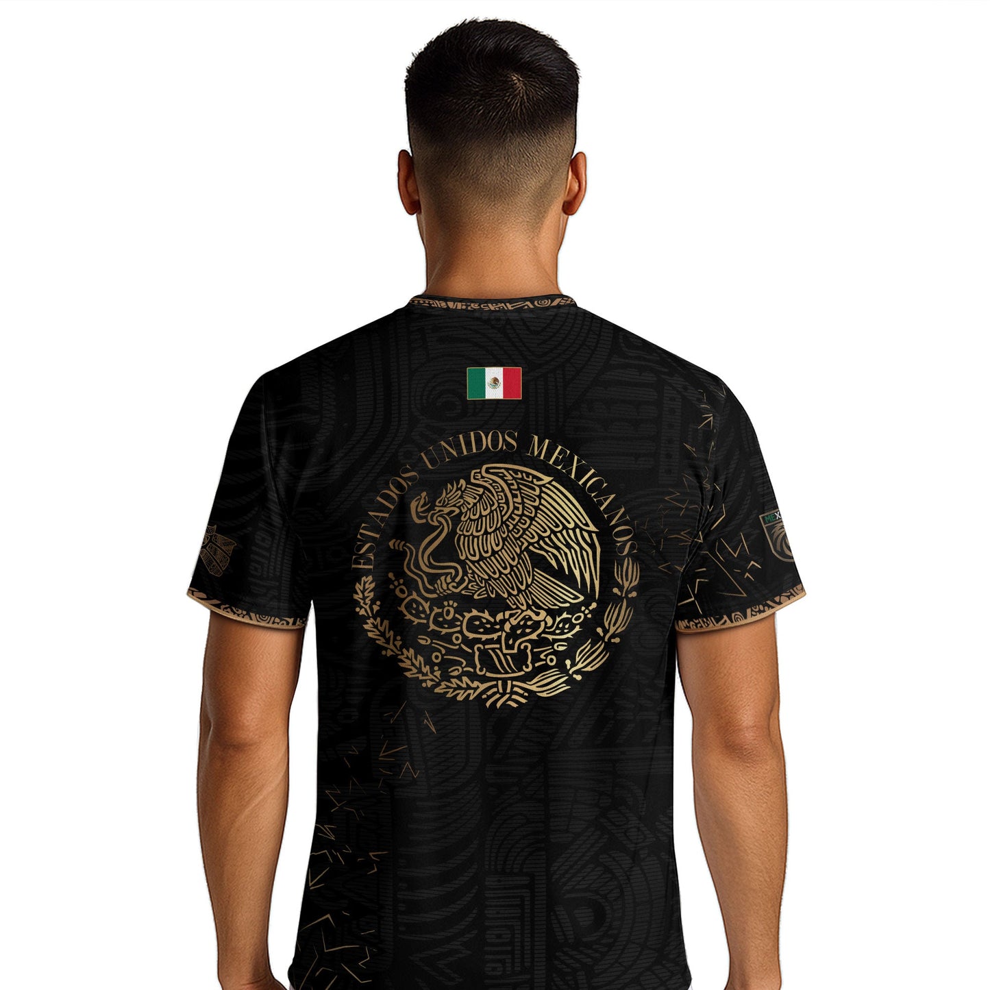 Mexico Black Gold Flag Heritage Estados Unidos Mexicanos National Soccer Jersey