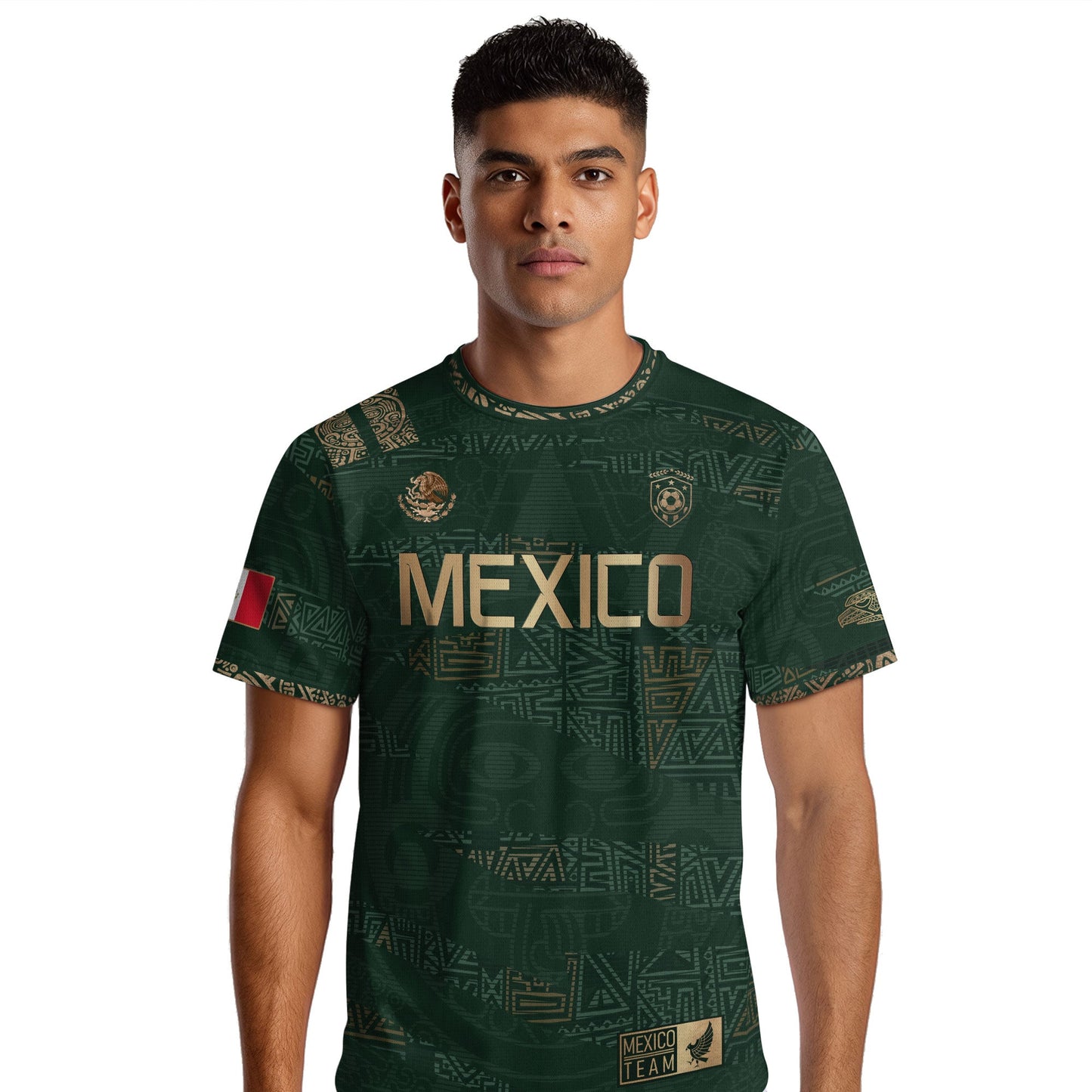 Mexico Green Gold Aztec Heritage Soccer Jersey Bundle