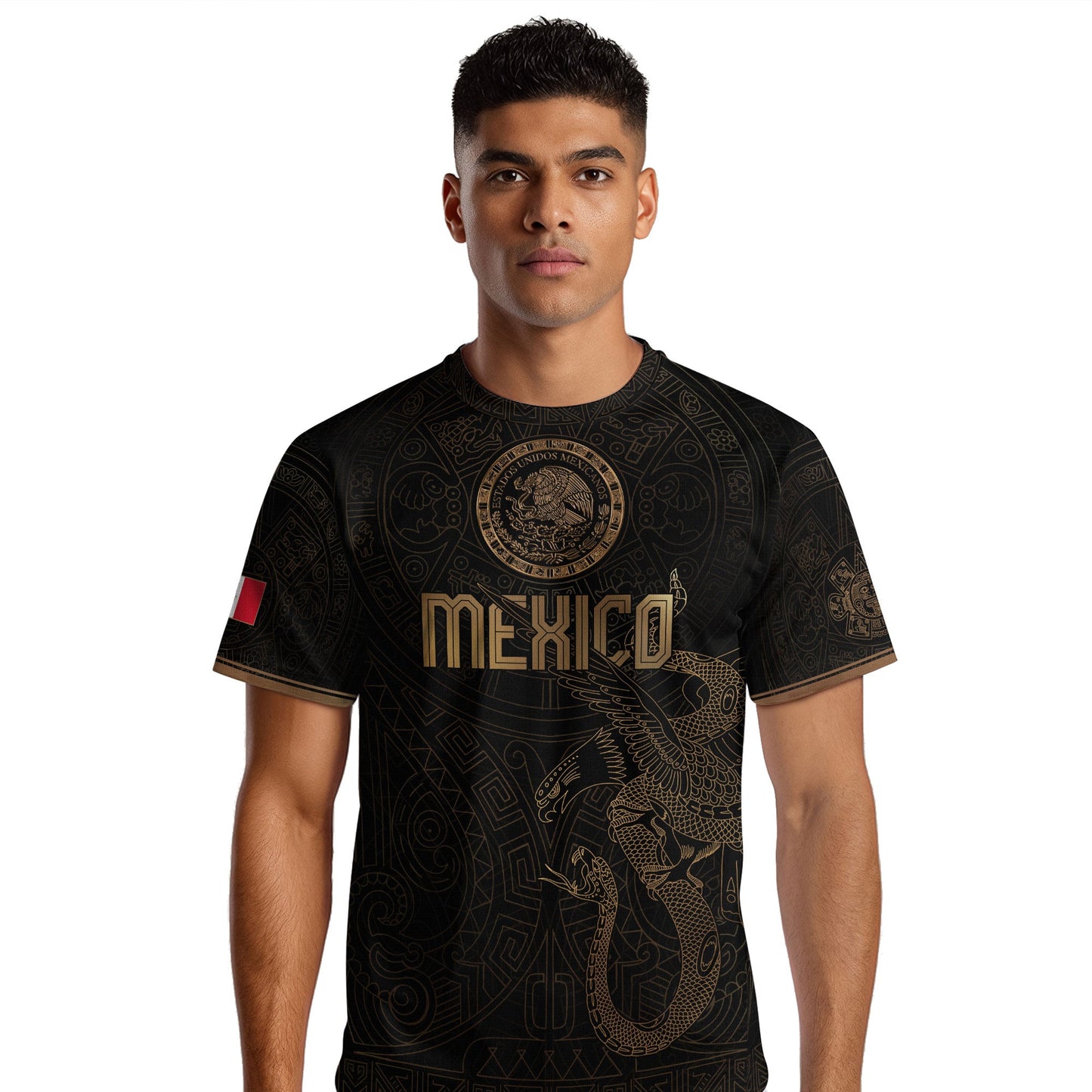 Mexico Black Gold Eagle Snake Heritage Estados Unidos Mexicanos National Soccer Jersey