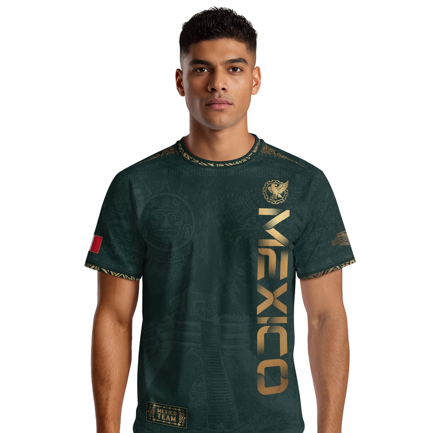 Mexico Dark Green Aztec Pyramid Heritage Estados Unidos Mexicanos Soccer Jersey